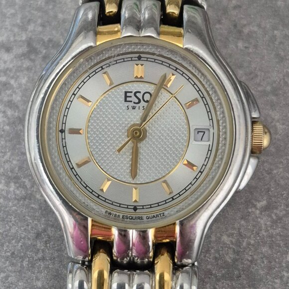 ESQ Swiss Esquire by Movado Watch E5002 Silver/Gold Tone - Picture 2 of 9